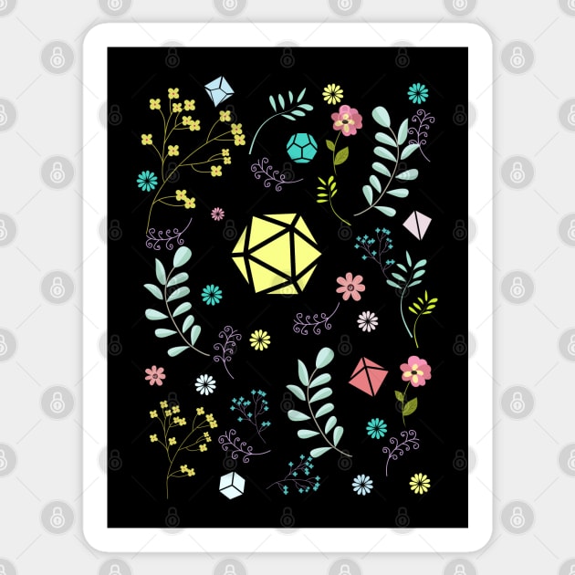 Flowers and Dice Set Sticker by dungeonarmory